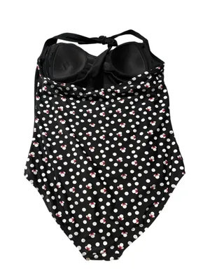 Disney Parks XL Minnie mouse Black Polka Dot Halter One-Piece Swimsuit Red Trim thumbnail 10