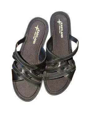 Eastland Black Women's Slip-On Woven Strap Mules Sandals Size 10 W thumbnail 1