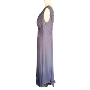 Alex Evenings Woman‎ Gray Embellished Ruched Gown Dress 14W Formal Wedding Guest thumbnail 7