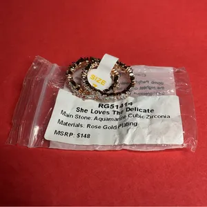 Bomb Party RG51414 “She Loves The Delicate” Cubic Zirconia RoseGold Sz7 Ring NWT thumbnail 6