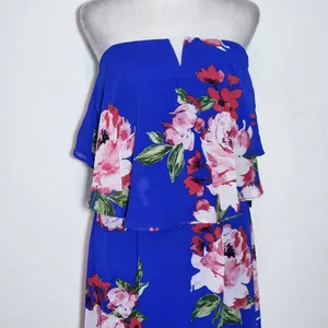 City Triangles Blue Floral Strapless Maxi Dress NWT Size Small Boho Maxi Dress thumbnail 3