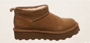 Bearpaw Daphne Suede Ultra Mini Platform Boots Brown Tan Women's Size 6 thumbnail 1