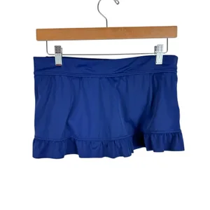 Title Nine Nylon Navy Blue Ruffled Mini Swim Skirt‎ Bikini Brief Under Size S thumbnail 2