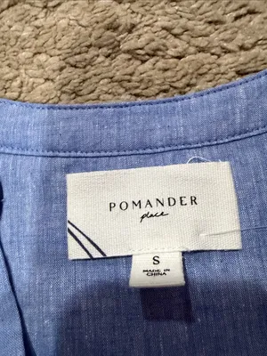 Pomander Place kenzo chambray Light Blue Tiered Long-Sleeve Dress size S EUC thumbnail 4