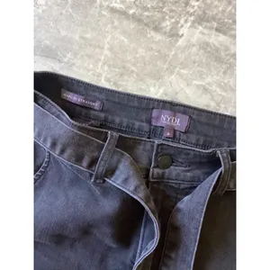 NYDJ Marilyn Straight Leg Jeans Charcoal Gray Tie Belt Trousers Size 6 thumbnail 2