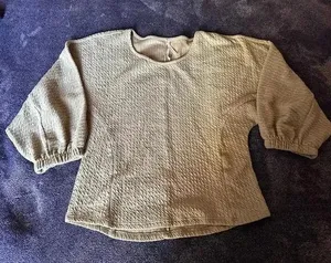 Anthropologie Sage Green Oversized Blouse Arya Textured Top size XS thumbnail 1