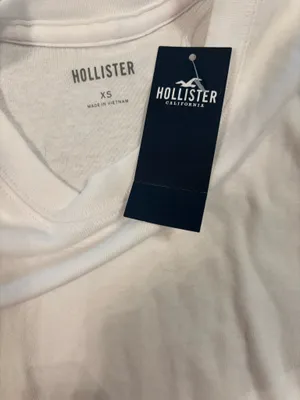 Hollister 100% Cotton Crew Baby Tee White thumbnail 4