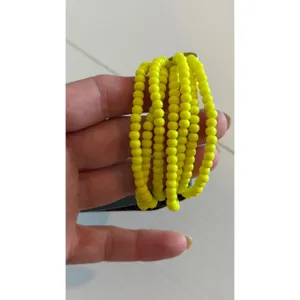 Paparazzi Neon Yellow 5-Strand Seed Bead Stretch Bracelet Silver Bar Accent thumbnail 6