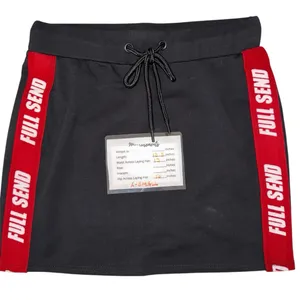 Full Send Skirt | Black Mini with Red Stripe |‎ Drawstring Waist, Comfy Size XS thumbnail 2