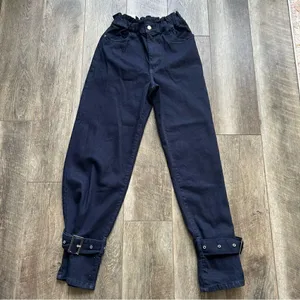 NWT WeWoreWhat Paper Bag Buckle Canal Denim Jeans Danielle Bernstein Size 28 thumbnail 4