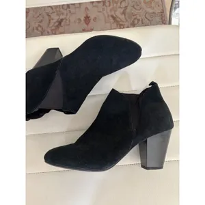 Arizona Jean Co Womens Black Suede Ankle Boots Block Heel Chelsea Booties 19138‎ thumbnail 7