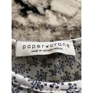 Paper Crane Womens Tiered Floral Top Green boho Blouse Medium M thumbnail 5