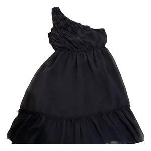 YA Los Angeles Navy Blue One Shoulder Ruched Chiffon Mini Dress‎ Small thumbnail 2