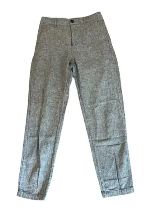Uniqlo Linen Cotton Blend Tapered Trouser Pants Gray Womens Size XS thumbnail 1