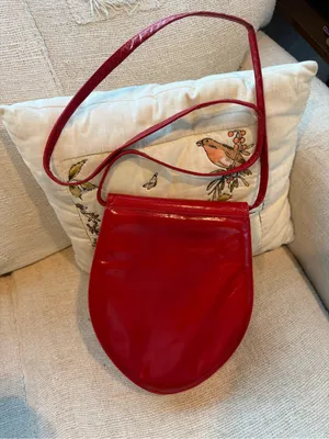 Vintage Stuart Weitzman Red Leather Crossbody Bag made Spain Y2K thumbnail 11