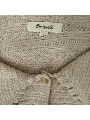 Madewell Ruffle Collared Crop Top in Wet Sand - Size S thumbnail 7
