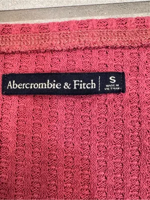 Abercrombie & Fitch Women's V-Neck Waffle Knit Sweater - Rose thumbnail 3