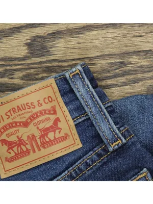 NWT Levi's Straight Jeans Button Fly High Rise Indigo Here We Go Blue 24x28 thumbnail 12