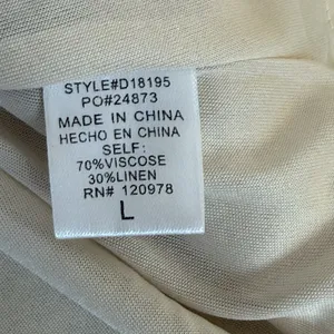 Entro Beige Yellow Linen Blend Dress Size Large Boho Chic Bohemian Sunburst Sun thumbnail 7