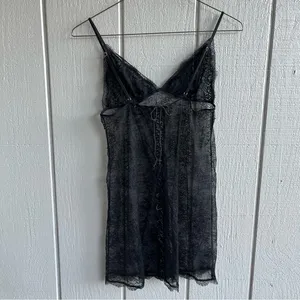 Victoria’s Secret Dream Angels Black Lace‎ Up Back Slip M thumbnail 6