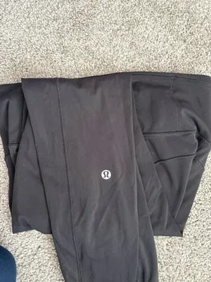 Black Lululemon leggings with an adjustable waistband thumbnail 5