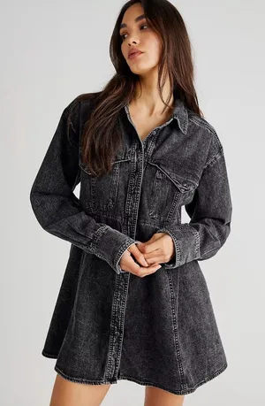 Free People We The Free Sammi Denim Mini Dress thumbnail 1