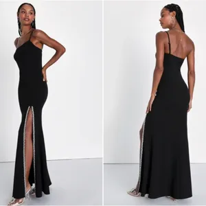 LULU's Sexy Prom Wedding Elegant Classic One Shoulder Mermaid Trumpet Maxi Dress thumbnail 3