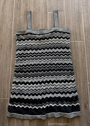 Missoni for Target Black White Zigzag Knit‎ Tank Dress Size L thumbnail 1