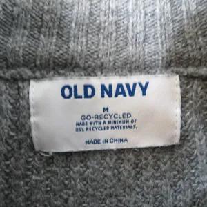 Old Navy Women's Gray Ribbed Knit Quarter Zip Sweater Size Medium Preppy thumbnail 6