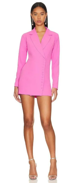 superdown Armida Button Blazer Dress in Hot Pink X-small New Nwt Jacket Mini thumbnail 1