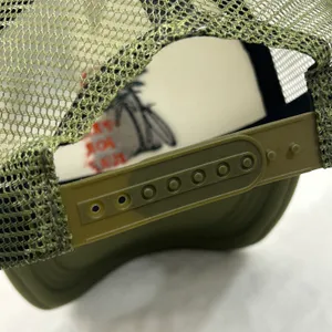 Jacks Surfboards Pray For Surf Embroidered Olive Green White Surfer Trucker Mesh SnapBack Hat Cap thumbnail 5