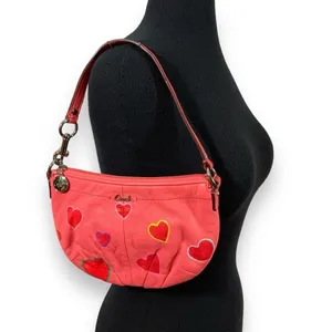 Coach Hand Painted Hearts Pink Shoulder Bag thumbnail 2