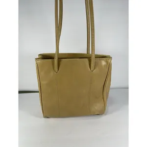 Nine West Vintage Shoulder Bag Tote Purse Tan Faux Leather Y2K Medium Double Str thumbnail 3