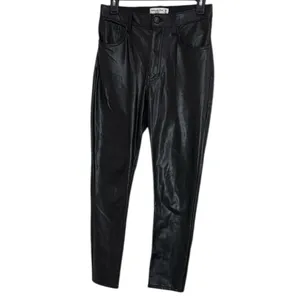 Abercrombie & Fitch Black The Skinny High Rise Faux Leather Jeans size 28 thumbnail 2