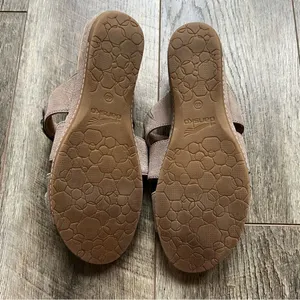 Dansko Allyson Textured Nubuck Leather Sandals in Stone Size 40 Slip On Slides thumbnail 7
