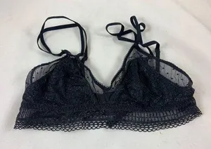 Victorias Secret blk lace spaghetti bralette thumbnail 1