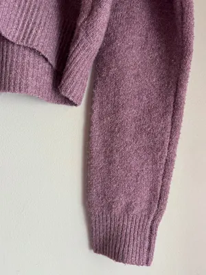 Love Tree Boutique Purple Long Sleeve Cardigan Cropped Sweater Size Large thumbnail 8