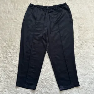 Madewell Pants Petite Pintucked Slim Pull-On Pants in Satin True Black Sz PXL thumbnail 6