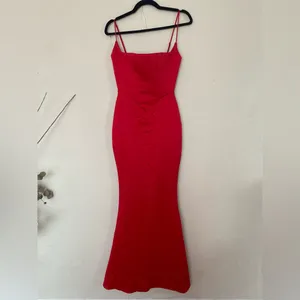HOUSE OF CB 'Olivette' Red Rose Satin Corset‎ Maxi Dress NWOT size XS thumbnail 6