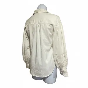 Kate Spade New York Poplin Cutwork Shirt White Button Down Eyelet Sleeve Size 8 thumbnail 6