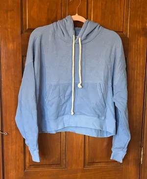 Aerie Blue Hooded Sweatshirt Size Small thumbnail 1
