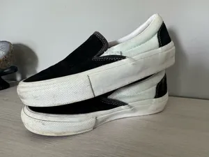 M3.5 W5 VANS Sneakers POP CUSH Slip On Skateboarding MINT GREEN BLK thumbnail 4
