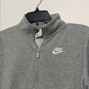 Nike Women's Gray Sportswear Club Fleece Quarter-Zip Sweatshirt thumbnail 4