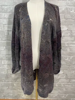Maurices Multi Color Wave Stitch Open Front Cardigan thumbnail 2