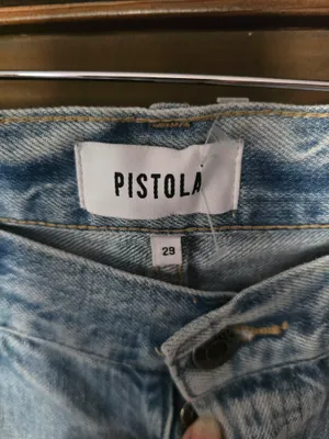 O pistola Distressed Faded Light Blue Denim Jeans Button Fly Sz 28 thumbnail 2