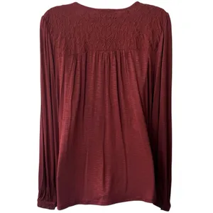 NEW Democracy Rust Embroidered Peasant‎ Blouse Boho Garden Lagenlook Feminine L thumbnail 5