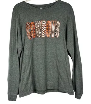 Bella + Canvas Cowboys Gray Long Sleeve Shirt Large thumbnail 1