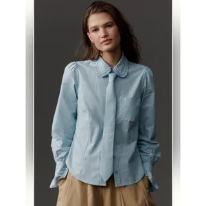 Anthropologie Maeve Necktie Oxford Buttondown Shirt thumbnail 4
