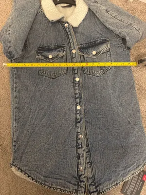Excuse Denim Jacket Size Small Blue thumbnail 4