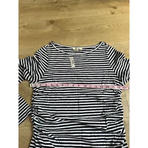 NWT Madewell Ruched Crewneck Long-Sleeve Tee in Soft Slub Jet black size M thumbnail 7